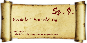 Szabó Varsány névjegykártya